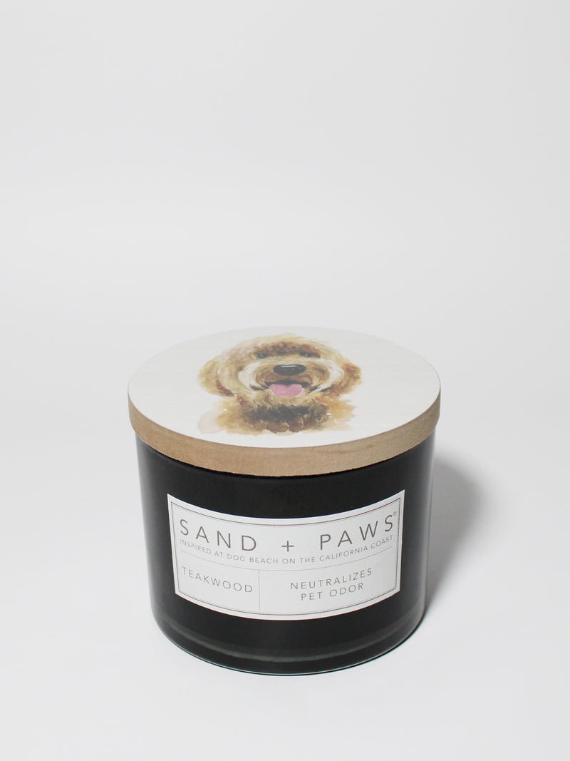 Sand + Paws Teakwood 12 oz scented candle